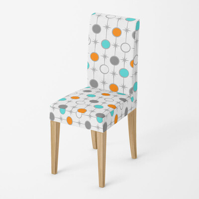 1 db geometrikus étkezőszékhuzat Spandex elasztikus székhuzat tok, rugalmas üléshuzat otthoni szállodai bankett nappaliba