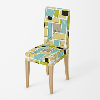 1 db geometrikus étkezőszékhuzat Spandex elasztikus székhuzat tok, rugalmas üléshuzat otthoni szállodai bankett nappaliba