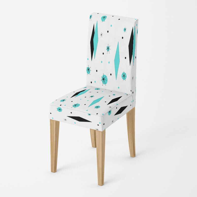 1 db geometrikus étkezőszékhuzat Spandex elasztikus székhuzat tok, rugalmas üléshuzat otthoni szállodai bankett nappaliba