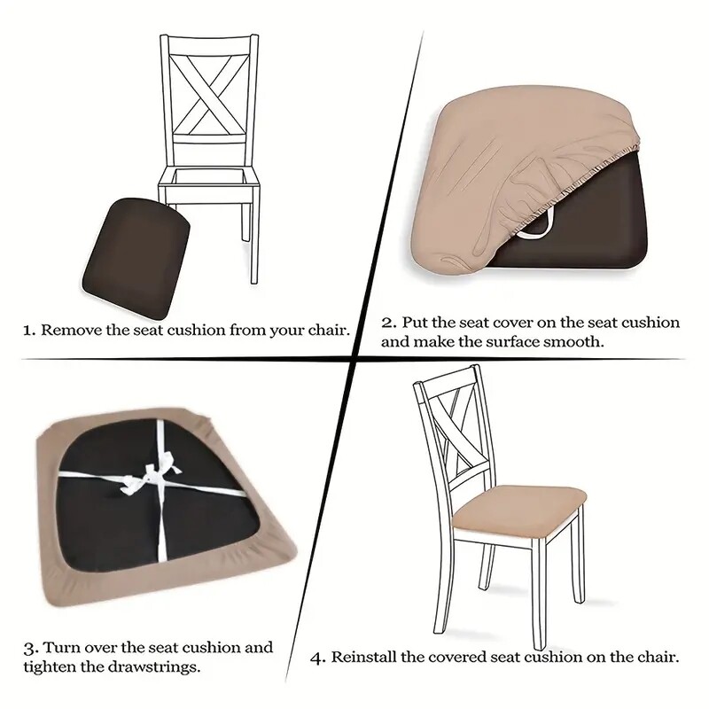 Huse pentru scaune rezistente la apă pentru sufragerie, bucătărie, hotel, birou, huse pentru scaune detașabile, elastice, elastice, 1 buc