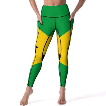 Κολάν Jamaica Flag National Celebration Fitness Παντελόνι γιόγκα Push Up Retro Leggins Stretchy Design Αθλητικό κολάν Δώρο γενεθλίων