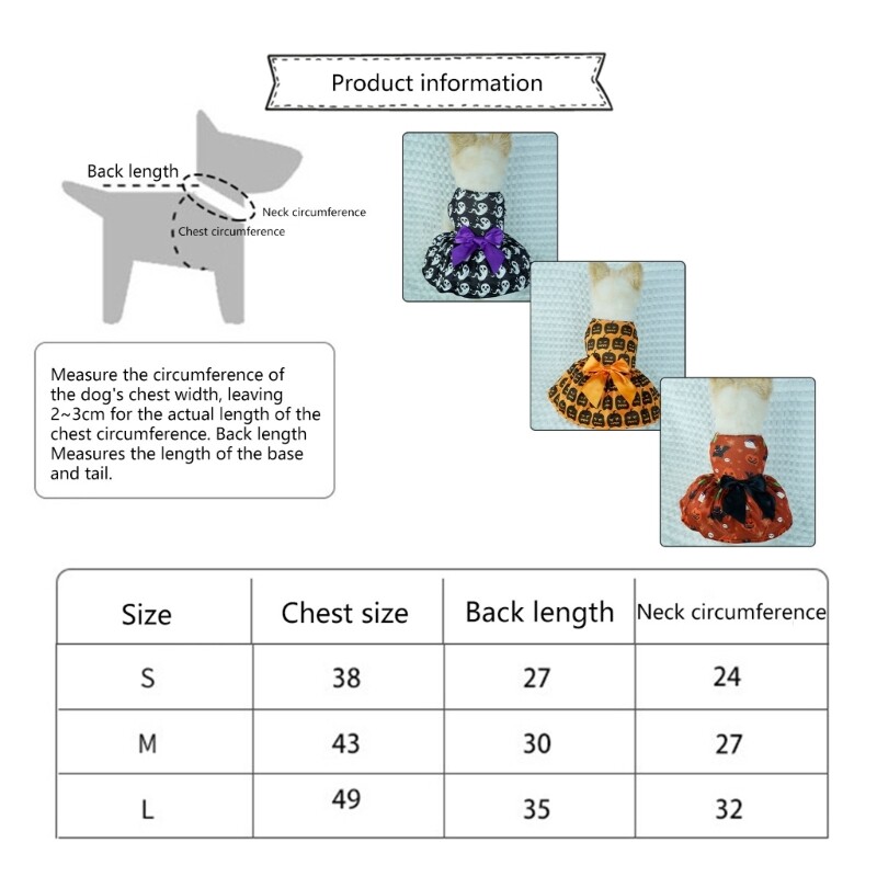 Suknelė šuniui Moliūgų drabužiai Maži naminių gyvūnėlių lankeliai Spausdinti sijonas Helovino vakarėlis šunų kostiumas Bichon Cats Šunų megztinis Dropship