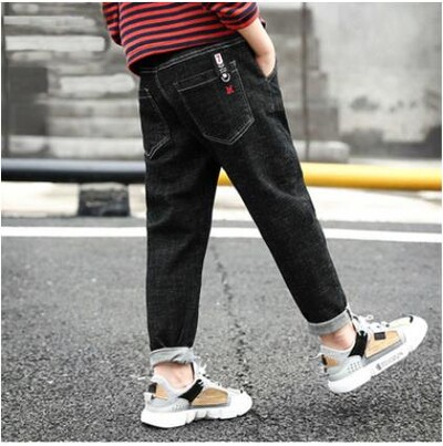 Gyerek Fiúk Farmer Kék Elasztikus Derék Farmer Nadrág Gyermekruházat Laza alkalmi fiú nadrág 5 6 7 8 9 10 11 12 13 14 éves