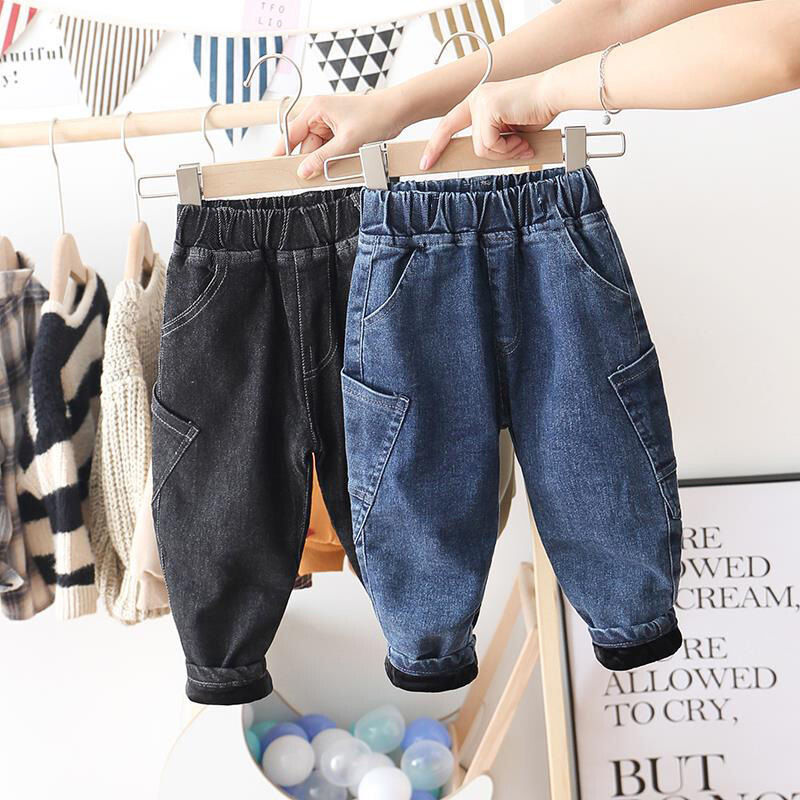 fete baieti blugi catifea pantaloni caldi din denim bebelusi buzunare copii pantaloni lungi haine copii