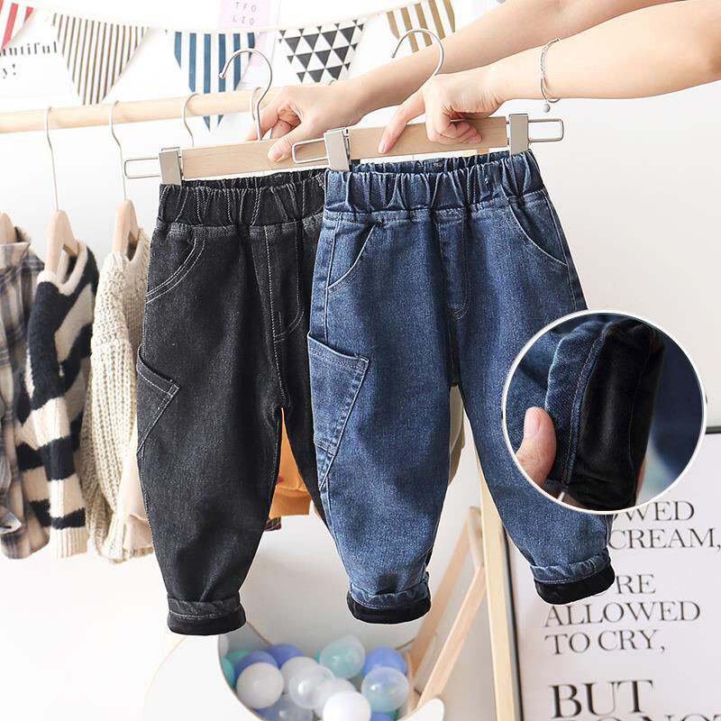 fete baieti blugi catifea pantaloni caldi din denim bebelusi buzunare copii pantaloni lungi haine copii