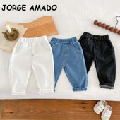 Vaikiški Vienspalviai Džinsai Kūdikiui 0–5 m. Minkštos tiesios kelnaitės Mažiems berniukams Mergaitėms Paprastos kasdienės džinsinės kelnės rudeniui H10013