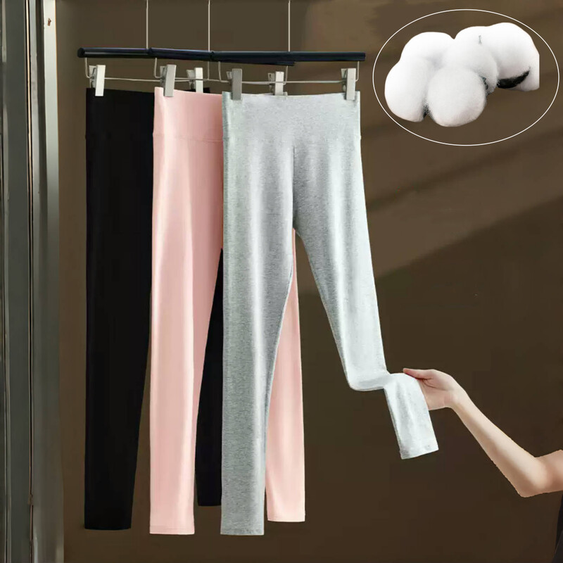 Alkalmi 100% pamut leggings női leggins magas derekú hosszú nadrág hölgyeknek sportos jógaruházat fekete harisnya Őszi ruházat utcai ruházat