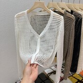 Dobu sieta Ice Silk sauļošanās jaka sieviešu vasaras virsdrēbēm ar garām piedurknēm ar nelielu šalles trikotāžas jaciņu