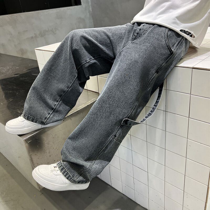 Pusaudžu zēni Cargo Džinsi Pavasaris Rudens Jauni Bērni Platas Džinsu Bikses Bērniem Brīvas Kabatas Bikses 5 7 9 11 13 15 gadi