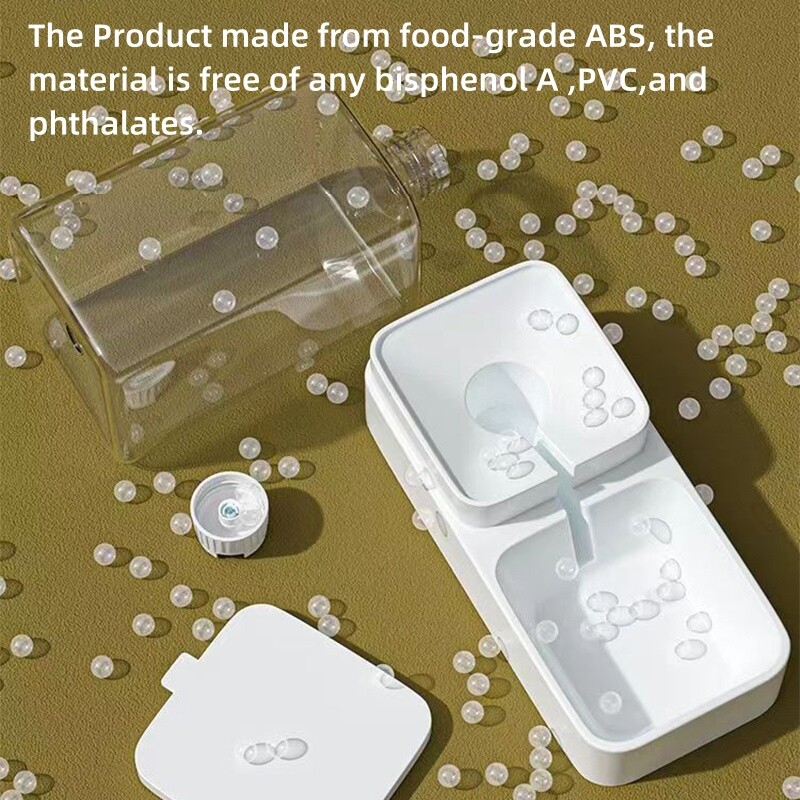 Suņu padeves kaķu ūdens dozators Automātiskā kaķu barotava un kaķu ūdens dozators Gravitācijas kaķu barotavas barības uzglabāšanas dozatora tvertne