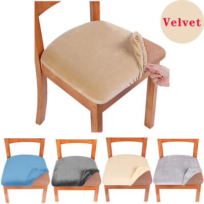 Velvet Super Soft Κάλυμμα καθισμάτων Spandex Ελαστικά καλύμματα καθισμάτων για καρέκλες τραπεζαρίας Home Απλά καλύμματα καθισμάτων για καρέκλες