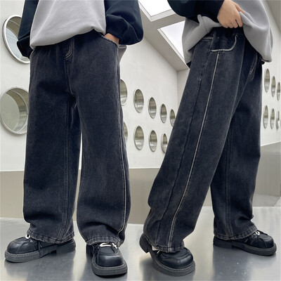 837 Moda coreeană băieți Street Dance Blugi Pantaloni largi Studenți Copii Blugi Denim Pantaloni drepti