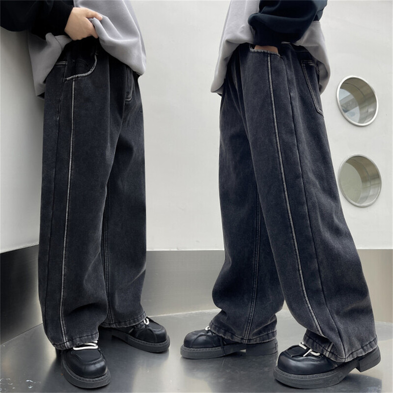 837 Moda coreeană băieți Street Dance Blugi Pantaloni largi Studenți Copii Blugi Denim Pantaloni drepti