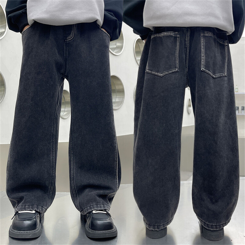 837 Moda coreeană băieți Street Dance Blugi Pantaloni largi Studenți Copii Blugi Denim Pantaloni drepti