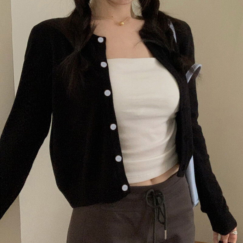 Alobee Red Cardigan Kötött kora őszi női ruhák Új 2024 Outdoor Crop Pulóver Felsőruházat Hosszú ujjú alsó alsó ing