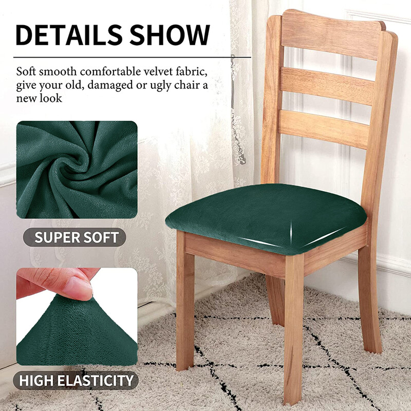 Husă pentru scaune din catifea super moale, pentru scaune elastice, pentru scaune de sufragerie, scaune antiderapante, huse de protecție pentru birou, bucătărie, banchet