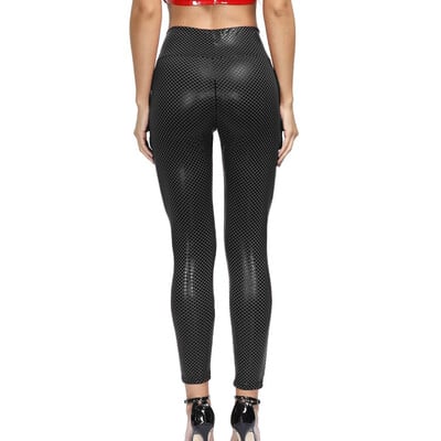 Nő szexi nyitott lábszár nadrág Bőr rugalmas vékony PU bugyi Rejtett cipzáras PU nadrág pár szabadtéri szex jelmez