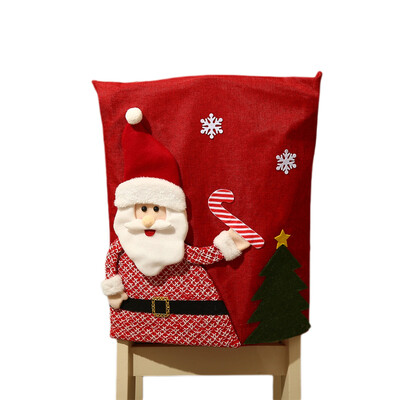 2025 Нова Година Коледа Сладък Дядо Коледа Снежен човек Елени Снежинка Калъфи за столове Меки шапки за столове за хранене Коледни калъфи за столове