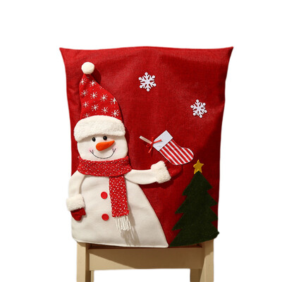 2025 Нова Година Коледа Сладък Дядо Коледа Снежен човек Елени Снежинка Калъфи за столове Меки шапки за столове за хранене Коледни калъфи за столове