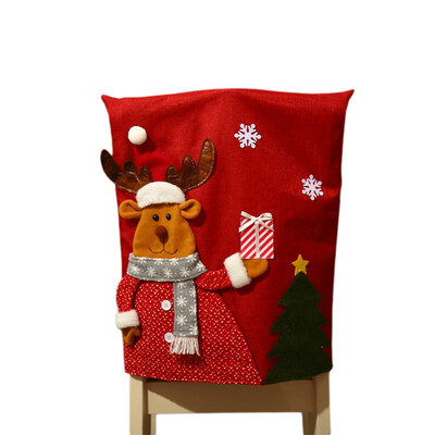 2025 Нова Година Коледа Сладък Дядо Коледа Снежен човек Елени Снежинка Калъфи за столове Меки шапки за столове за хранене Коледни калъфи за столове