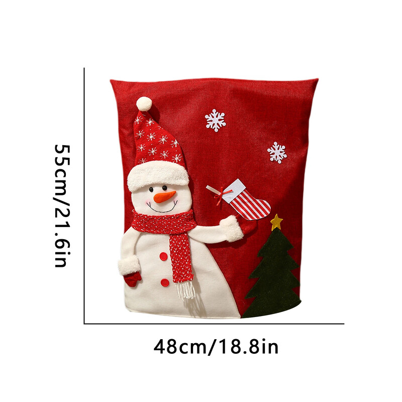 2025 Anul Nou Crăciun drăguț Moș Crăciun Om de zăpadă Ren Fulg de zăpadă pentru scaune de spate Huse pentru scaune de mese moi Huse pentru scaune de Crăciun