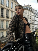 Divat kötött leopárdmintás moher pulóver Kardigán női elegáns O-nyakú, hosszú ujjú pulóver Elegáns hölgy utcai őszi kötöttáru