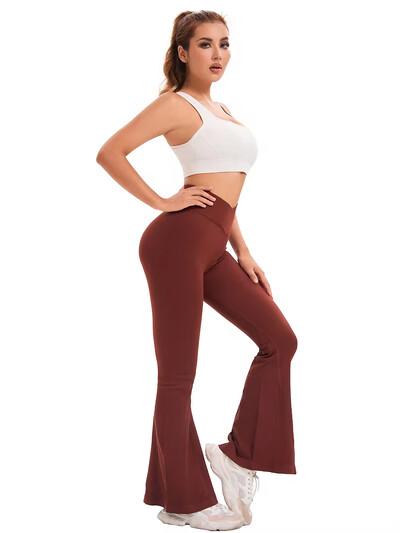 Női nadrág Cross Waist Legging Magas derekú edzés futónadrágok Puha hasszabályozó nadrágok Szexi vékony kiszélesedő nadrágok