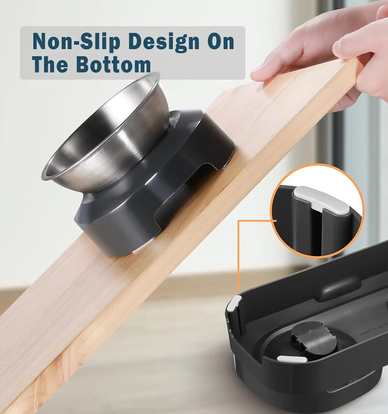 Bol de apă pentru pisici Set de hrană din oțel inoxidabil cu bază rezistentă la scurgeri, design ridicat, set de bol pentru pisici anti-vărsături bol cu apă pentru pisici