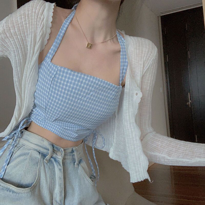 Rimocy 2024. gada saules aizsardzības jaka sievietēm vasaras plānās, vienas pogas adīts sieviešu mētelis, seksīgs, caurredzams, zīda, apgrieztas krāsas topi