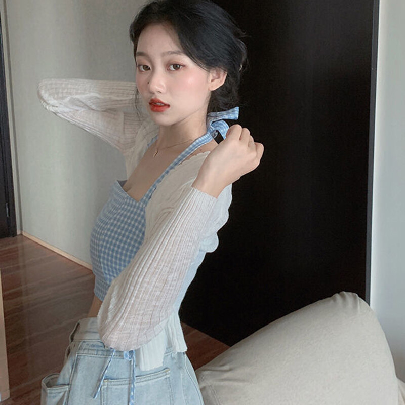 Rimocy 2024. gada saules aizsardzības jaka sievietēm vasaras plānās, vienas pogas adīts sieviešu mētelis, seksīgs, caurredzams, zīda, apgrieztas krāsas topi