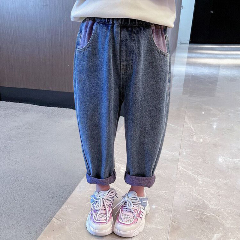 Lányfarmer 3-13Y Gyerek tavaszi és őszi hosszú nadrágok Nagy, bő, alkalmi gyereknadrágok