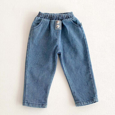 Pavasara bērni Meiteņu zēni Vienkrāsu džinsi Rudens Ikdienas Bērni Zīdaiņi Meitenes Zēni Bērnu Apģērbi Meiteņu zīdaiņi Džinsi