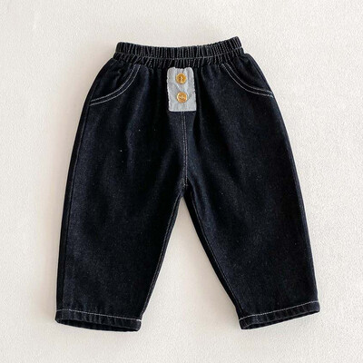 Pavasara bērni Meiteņu zēni Vienkrāsu džinsi Rudens Ikdienas Bērni Zīdaiņi Meitenes Zēni Bērnu Apģērbi Meiteņu zīdaiņi Džinsi