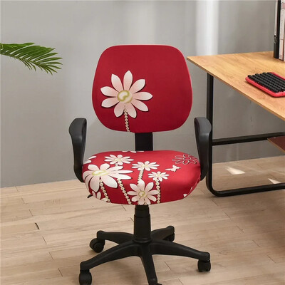 Pārvalki istabas mācību sēdekļa krēsla futrālis dators biroja noņemamam krēsla krēslam, rotējošs spandeksa elastīgs pārvalks