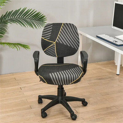 Pārvalki istabas mācību sēdekļa krēsla futrālis dators biroja noņemamam krēsla krēslam, rotējošs spandeksa elastīgs pārvalks