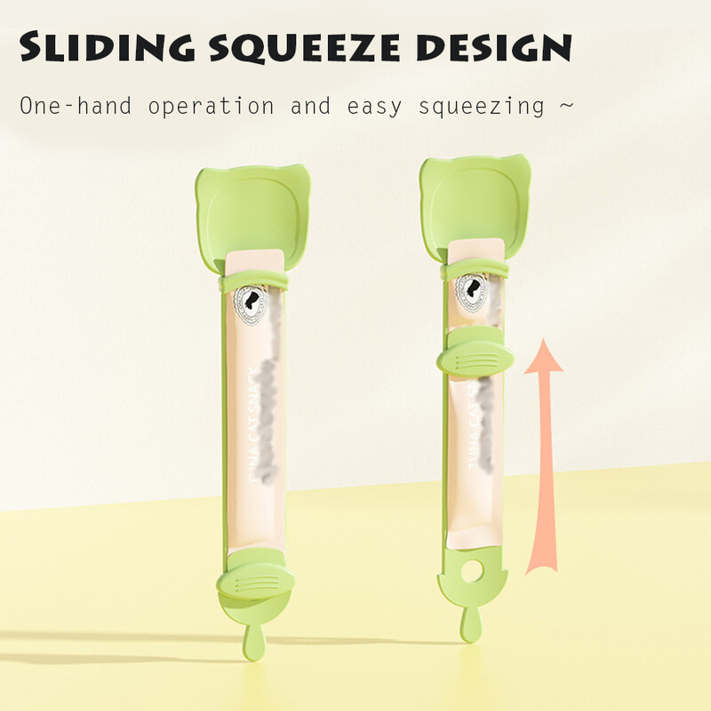 Mieli ir patogūs kačių skanėstų šaukšteliai: lengvai išspaudžiamas, viena ranka valdomas tiektuvas, reikmenys katėms šerti šlapiais skanėstais ir papildais