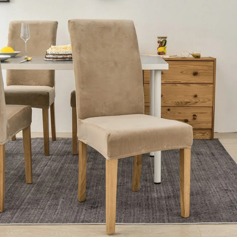 Új luxus bársony székhuzat étkezőbe esküvői hotel bankett melegre állítható jacquard székhuzat tok elasztikus otthon 2024