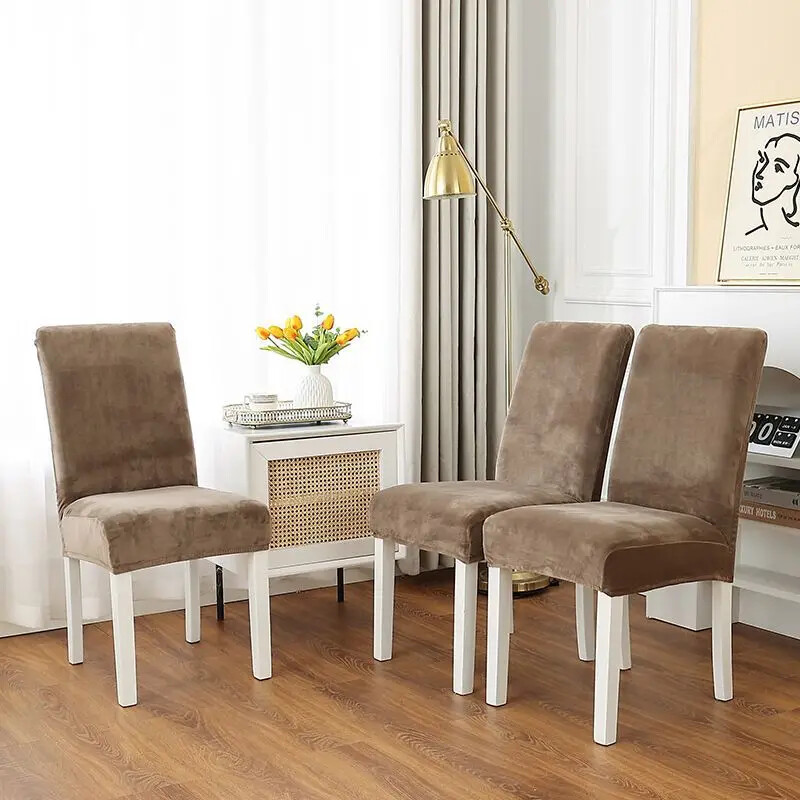 Új luxus bársony székhuzat étkezőbe esküvői hotel bankett melegre állítható jacquard székhuzat tok elasztikus otthon 2024