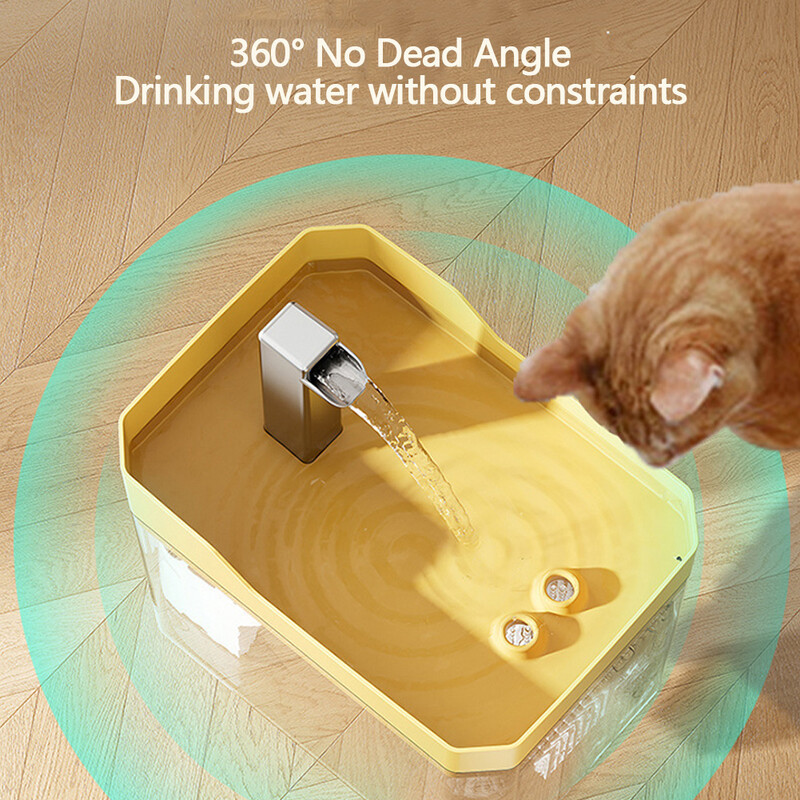 Katės vandens fontanas su tyliu siurbliu, šunų vandens dozatoriumi USB nuo sauso degimo kačių girtuoklis katėms patalpose