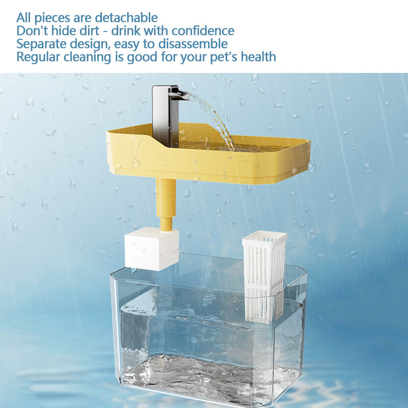Katės vandens fontanas su tyliu siurbliu, šunų vandens dozatoriumi USB nuo sauso degimo kačių girtuoklis katėms patalpose