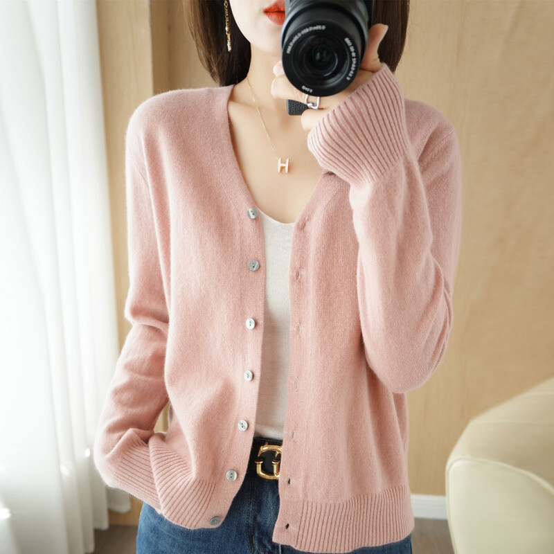 Sieviešu jakas 2025. gada rudens ziemas, vienrindas trikotāžas trikotāžas izstrādājumi ar garām piedurknēm silts adīts jaciņš korejiešu modes pavasara ikdienas džemperis