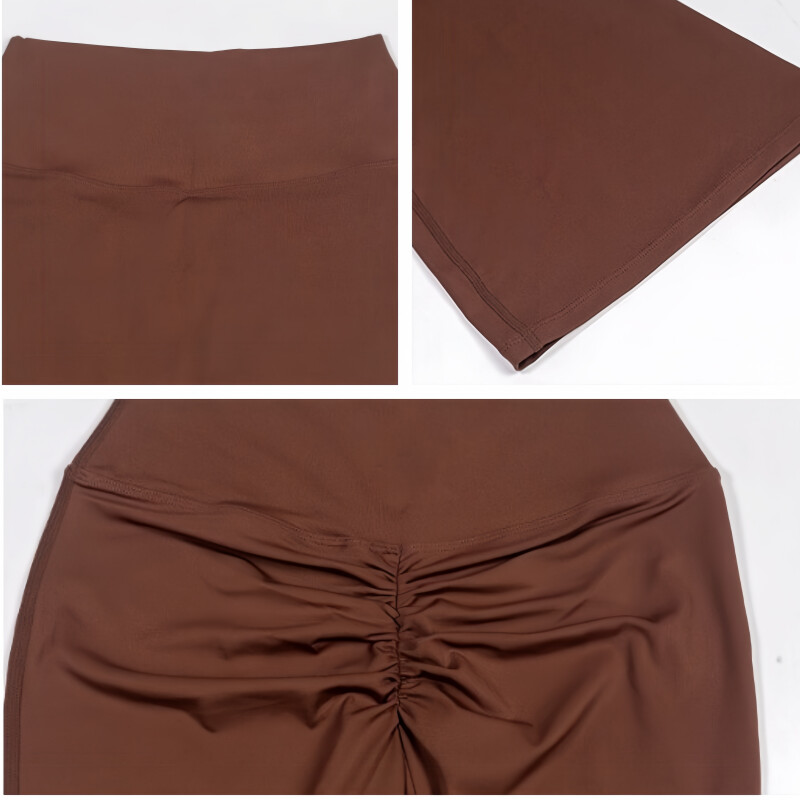 Mini uzliesmojoši legingi jogas bikses sievietēm Sporta apģērbs Elastīga augsta jostasvieta Push Up ar zvana apakšu Fitnesa sporta zāle treniņu bikses