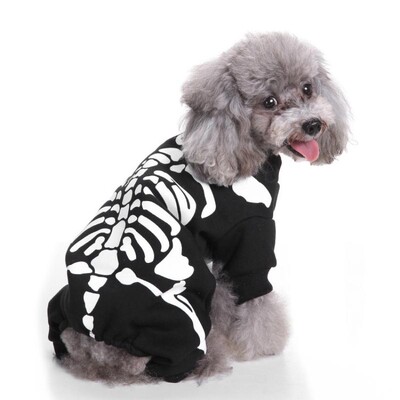 Set pulover tricot pentru animale de companie schelet de Crăciun schelet amuzant Elan Pinguin Halloween haine pentru câini poliester bumbac confortabil moale