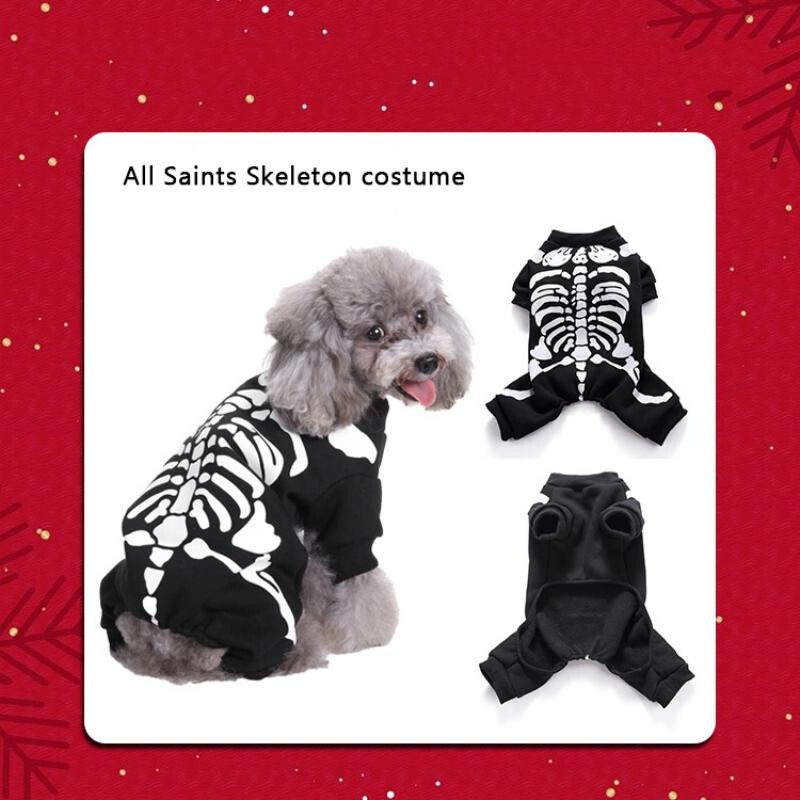 Set pulover tricot pentru animale de companie schelet de Crăciun schelet amuzant Elan Pinguin Halloween haine pentru câini poliester bumbac confortabil moale