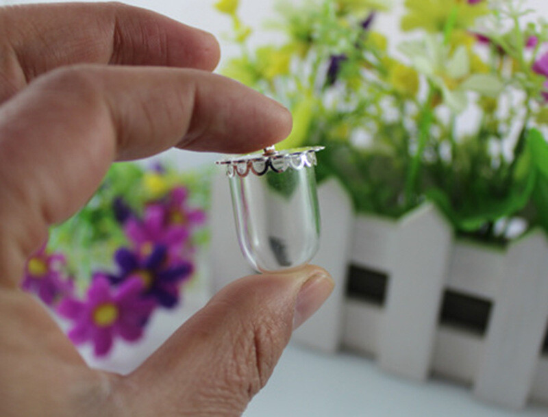 Vairumtirdzniecība stikla vāciņu kulonu ar rokām darināts DIY radošs kaklarota kulonu rotaslietas aksesuāri cilindrisks stikla vāciņš stikla pudeles piekārtiem