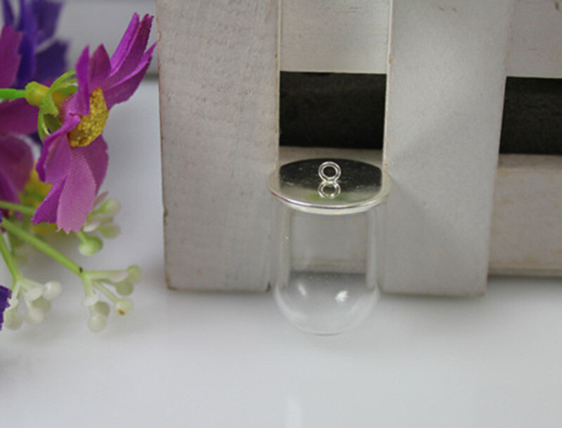 Vairumtirdzniecība stikla vāciņu kulonu ar rokām darināts DIY radošs kaklarota kulonu rotaslietas aksesuāri cilindrisks stikla vāciņš stikla pudeles piekārtiem