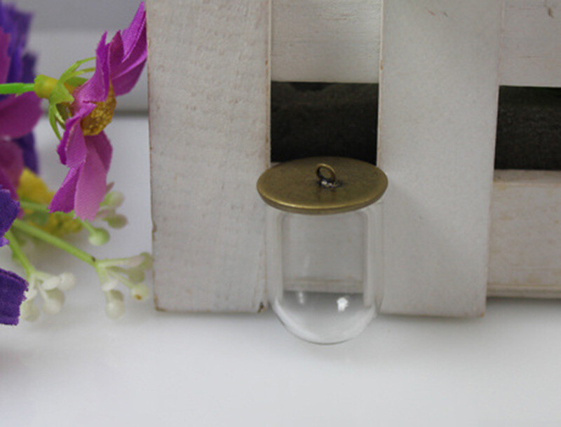 Vairumtirdzniecība stikla vāciņu kulonu ar rokām darināts DIY radošs kaklarota kulonu rotaslietas aksesuāri cilindrisks stikla vāciņš stikla pudeles piekārtiem