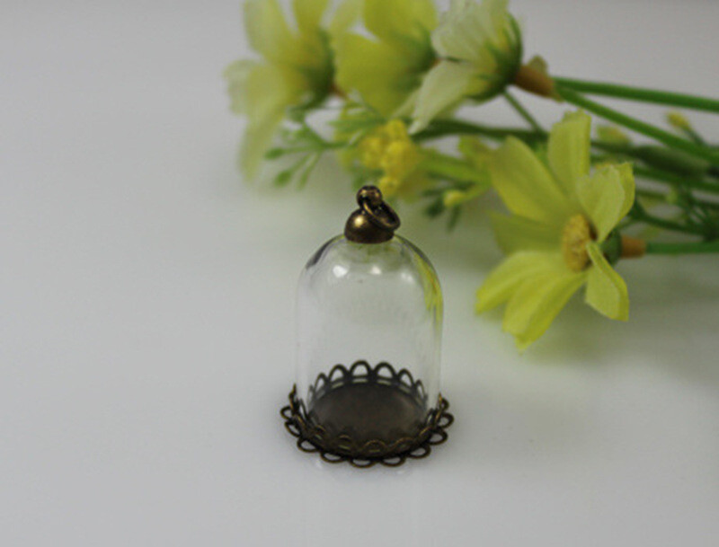 Vairumtirdzniecība stikla vāciņu kulonu ar rokām darināts DIY radošs kaklarota kulonu rotaslietas aksesuāri cilindrisks stikla vāciņš stikla pudeles piekārtiem