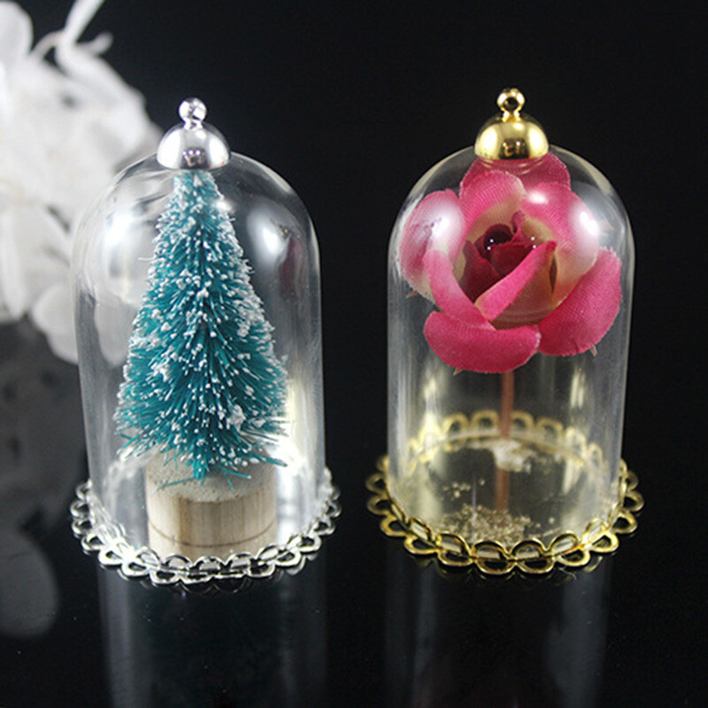 Vairumtirdzniecība stikla vāciņu kulonu ar rokām darināts DIY radošs kaklarota kulonu rotaslietas aksesuāri cilindrisks stikla vāciņš stikla pudeles piekārtiem