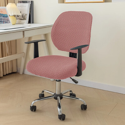 1 rinkinys / 2 dalys ruoželinis žakardo biuro kėdės užvalkalas, besisukantis kompiuterio sėdynės dėklas, atsparus nešvarumams, tamprus segmentinis išmatų užvalkalas